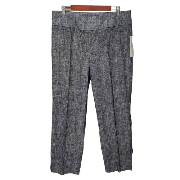Cooper & Ella Plaid Ankle Pants Black White Stretch Career Trousers Size 14 NWT - Picture 2 of 9